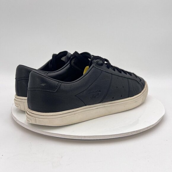 Onitsuka Tiger Lawnship 2.0 Men Size 10.5 D715L Black Leather Low Top Shoes - Picture 5 of 14
